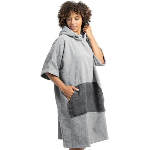 HOMELEVEL Badeponcho Unisex - 100% Baumwolle für Damen und Herren - Bademantel aus 100% Baumwolle, ideal für Strand, Schwimmbad oder Sauna. Praktisch und stylish, schützt vor Sonne und Wind, einfaches Umziehen ohne Kabine.