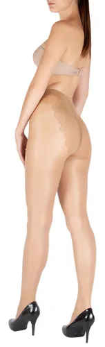 GIULIA Damen Strumpfhose 20 | 40 Den mit Spitzen Bikinihöschenteil