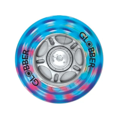 Globber LED Hinterrad Rolle 80mm - Ersatzräder für Scooter mit 80 mm Durchmesser und ABEC 5 Kugellager, ideal für verschiedene Globber Modelle und ohne Batterien dank Dynamo Prinzip.