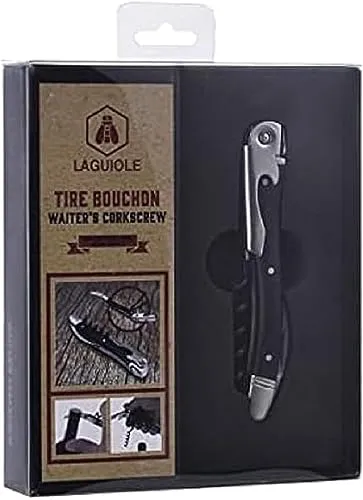 LAGUIOLE - LAGUIOLE Sommelier Korkenzieher Flaschenöffner A Levier Simple Cut Capsule Open Bottle Wine Efferverscent Champagne, Black