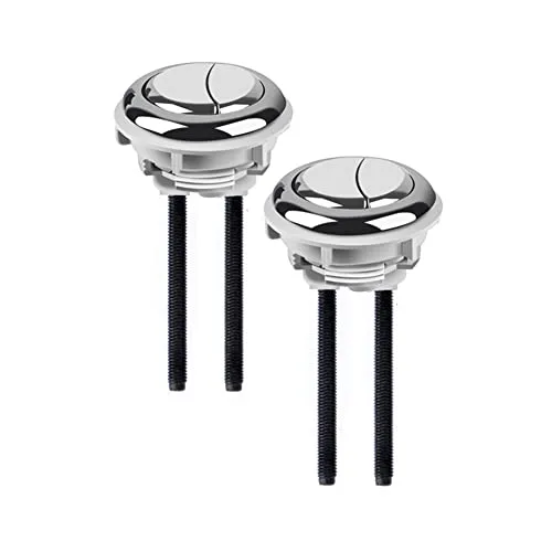 Lokatall Doppelter Druckknopf, WC-Spülknopf, Spülkasten Ersatzteile, Toilettenspülung Drücker, 2 Stück, Ersatz-WC-Spülknopf, WC-Tankknopf mit Gewindedurchmesser 48 mm (rund)