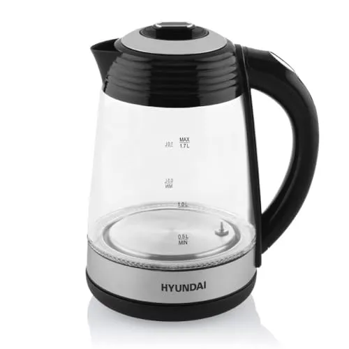 Hyundai Wasserkocher VK780 - 1,7 l, 2200 W, Temperaturregelung - Wasserkocher, mit individueller Temperaturregelung von 40 bis 100 °C und KEEP WARM-Funktion für bis zu 120 Minuten, ideal für perfekten Tee und Kaffee.