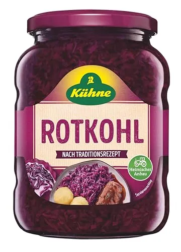 Kühne Original Rotkohl 720ml - Gemüse & Kartoffeln, nach Traditionsrezept zubereitet, ideal für festliche Anlässe und schnelle Beilagen.