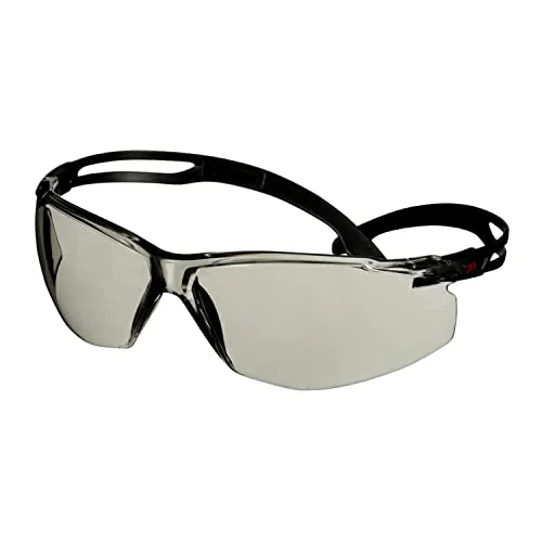 3M SecureFit 500 Schutzbrille, schwarze Bügel, Scotchgard Anti-Fog-/Antikratz-Beschichtung (K&N), hellgraue Scheibe für innen/außen, SF507SGAF-BLK-EU