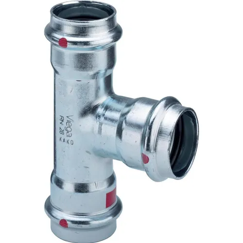 Viega Prestabo T-Stück 42 mm - Modell 1118 - Sanitärinstallation, robustes T-Stück aus galvanisch verzinktem Stahl für Heizung, Kühlung und Druckluft, ideal für das Viega Prestabo Presssystem.