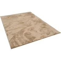 Pergamon Luxus Super Soft Hochflor Teppich Melia Taupe 80x150cm - Luxuriöser Hochflor Teppich in Taupe, mit rutschfester Unterseite für sicheren Halt. Ideal für ein stilvolles Zuhause, bietet er außergewöhnlichen Komfort und Strapazierfähigkeit.