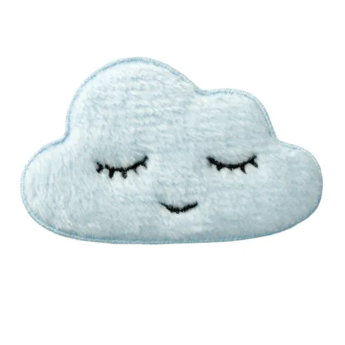 Aufnäher / Bügelbild - Wolke plüsch Kinder – blau – 8x5cm - Patches Aufbügeln