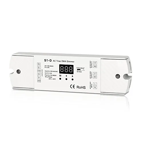 Produktbild AC Triac DMX Dimmer Two Channel Output 2 Channel Dimmer Triac Dimmable and Mosfet Dimmable Input Voltage 100-240VAC Output voltage 2 x 100-240VAC