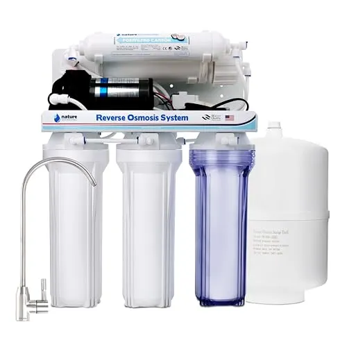 Nature Water Professionals Umkehrosmose-Ausrüstung, 5 Stufen, Kapazität für 6 l, inkl. 75 GPD-Membran, Wassertank, Pumpe und Filter