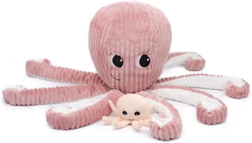 Plüsch-Oktopus Mama und Baby - Rosa - Kuscheltiere - 2-in-1 Plüschkrake mit Baby, aus 100% recyceltem Polyester, ideal für Babys und Kinder, perfekt zum Kuscheln und Spielen!