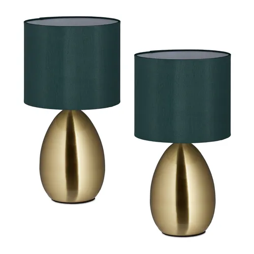 Nachttischlampe 2er Set von Relaxdays - Elegante Tischleuchte für Schlafzimmer und Wohnzimmer, Höhe 33,5 cm, in verschiedenen Farben erhältlich, ideal für stimmungsvolle Beleuchtung.