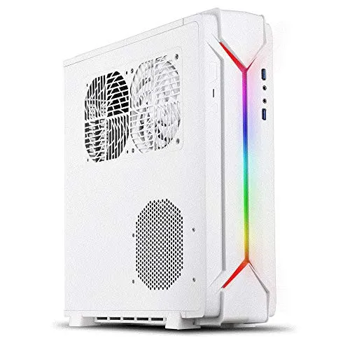 Silverstone SST-RVZ03W-ARGB - Mini-ITX Gaming-Computer-Gehäuse - Elegantes und wohnzimmertaugliches PC-Gehäuse mit adressierbarer RGB-Beleuchtung, ideal für Mini-ITX-Boards und Grafikkarten bis 33 cm.