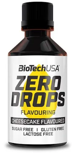 BioTech USA Zero Drops Geschmackstropfen, 50 ml Flasche, Käsekuchen