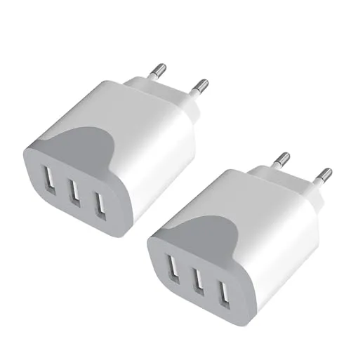 USB Ladegerät 2Pack, 3-Port Stecker 15W