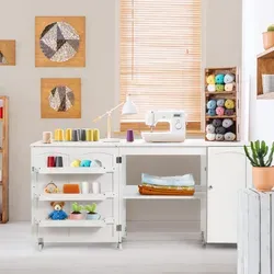 COSTWAY Klappbarer Nähtisch Nähschrank