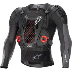 Alpinestars Bionic Plus V2 Protektorenjacke - Schwarz/Dunkelgrau/Rot - S - CE-zertifizierte Protektorenjacke mit ultraleichtem Design und optimaler Belüftung, ideal für maximalen Schutz beim Sport.
