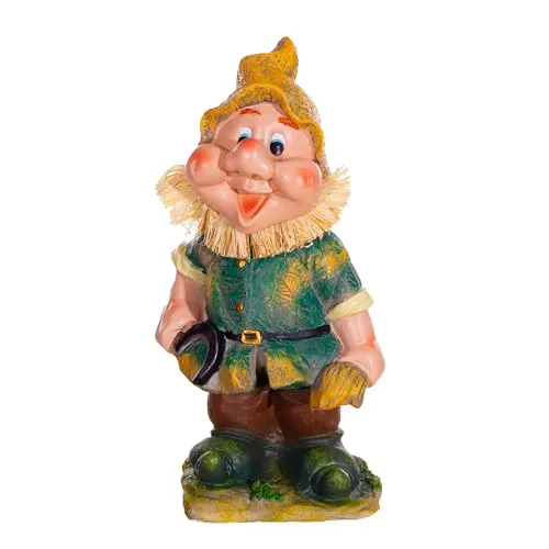 Birendy RIESIGER Zwerg, Gartenzwerg XXL Gartenwichtel NF13102 Groß 41cm Gartenfigur (13102-2-Sichel)