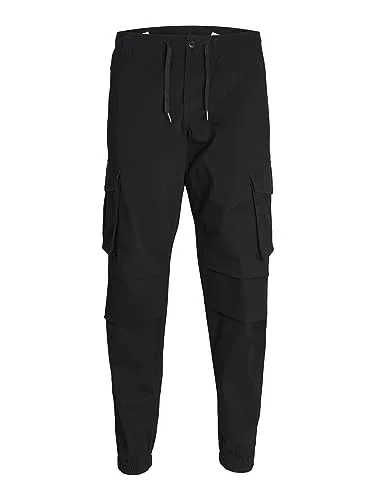 JACK & JONES Herren Cargohose JPSTKANE JJNOAH - Cuffed Relaxed Fit - Wanderhosen für Herren mit mittlerer Taille, praktischen Gesäßtaschen und bequemem Strickbund, ideal für Outdoor-Aktivitäten.