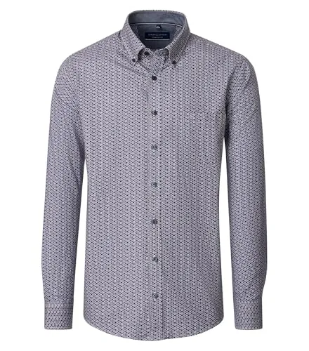 CASAMODA Freizeithemd Print Comfort Fit - Bequemes Freizeithemd mit Button-Down-Kragen und modischem Minimal-Print. Hergestellt aus feinem Popeline für einen glatten, eleganten Look. Ideal für den lässigen Alltag.