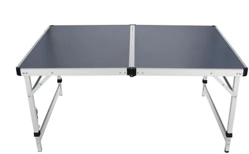 ISABELLA Klapptisch 80 x 120 cm - Camping-Möbel mit wetterfester Aluminiumplatte und stabilen Gestell. Ideal für begrenzten Stauraum, da die Tischplatte mittig faltbar ist und nur 80 x 60 cm Packmaß hat. Inklusive Transporttasche!