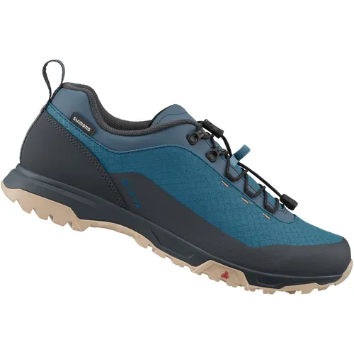 Shimano ET501 blue (B01) 39 - Sportlicher Mountainbikeschuh - Mountainbikeschuhe für Herren mit atmungsaktivem Design und sicherem Speed-Lacing-System für schnelle Anpassung. Ideal für maximale Kraftübertragung und Griffigkeit auf jedem Terrain.