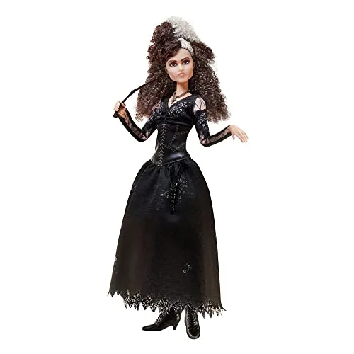 Harry Potter Bellatrix Lestrange Puppe - Sammelbare Harry Potter Puppe mit flexible Gelenken, detailgetreuem Outfit und personalisiertem Zauberstab – ideal für Fans und Sammler ab 6 Jahren!