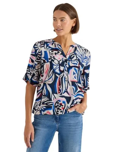 Cecil Damen Kurzarm Bluse mit Multicolor Print von CECIL