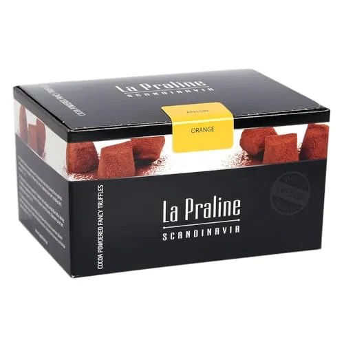La Praline Schokotrüffel Pralinen mit Orangenstückchen - handgemacht in schwedischer Manufaktur (200g)