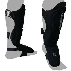 BAY-Sports Schienbeinschutz Kampfsport Kickboxen Karate MMA Thaiboxen Muay Thai Black Demon, abwischbar, stylisch, XXS - XXL schwarz M