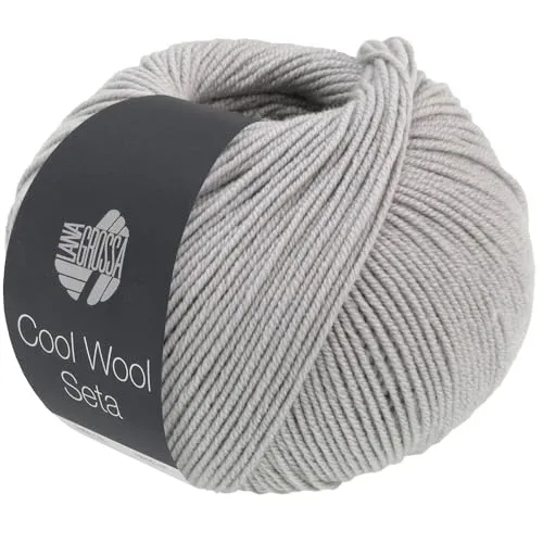 LANA GROSSA Cool Wool Seta | Cool Wool Klassiker mit Seidenanteil | Handstrickgarn aus 80% Schurwolle (Merino extrafein) & 20% Seide | 50g Wolle zum Stricken & Häkeln | 160m Garn FB 17