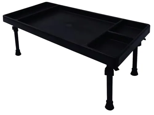 Prologic Bivvy Table 60x30cm - Camping-Tische für Karpfenangeln, mit verstellbaren Füßen und klappbarem Design, ideal für Angelcamps und zur sicheren Ablage von Zubehör.