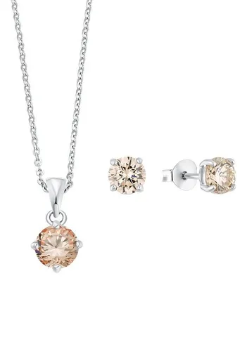 Amor Schmuckset 9965199 (Set, 4-tlg) mit Zirkonia - Schmuck-Sets mit 925 Sterling Silber und Rhodiumbeschichtung, ideal für jeden Anlass und perfekt kombinierbar für einen stilvollen Look.