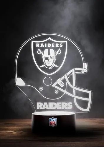 Great Branding Las Vegas Raiders NFL LED Lampe Licht Logo Helm, Wechselmodus mit 6 unterschiedlichen Farben