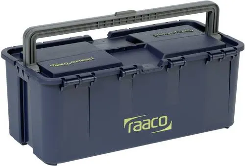 Raaco Werkzeugkoffer Compact 15 blau - 426 x 215 x 170 mm - Sortiments- & Werkzeugkoffer mit kompaktem Design, ideal für die ordentliche Aufbewahrung und den Transport von Werkzeugen und Kleinteilen.