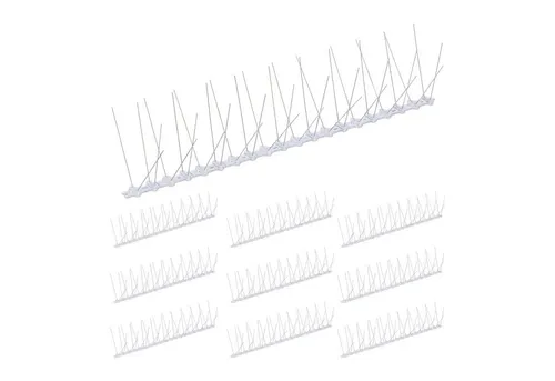 relaxdays Taubenspikes Vogelabwehr Spikes 10er Set, 14x50.5x10.5 cm, 3er Set