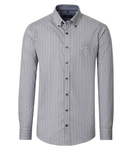 CASAMODA Langarmhemd 454487800 Casual Fit mit Button-Down-Kragen - Modisches Freizeithemd aus 100% Baumwolle, ideal für den Alltag. Der Minimal-Print verleiht Ihrem Look das gewisse Etwas. Vielseitig kombinierbar mit Jeans oder Chinohose.