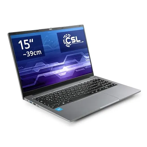 CSL R'Evolve C15 v4 - Ultra-Slim Laptop mit 15,6 Zoll FHD - Laptops: Leistungsstarkes, geräuschloses Notebook mit Intel N100 CPU, 8 GB RAM und 500 GB SSD für effizientes Arbeiten und Unterhalten. Ideal für Arbeit, Studium und Freizeit.