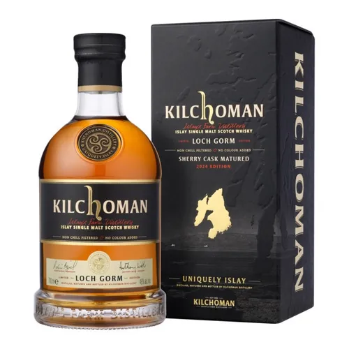 Kilchoman LOCH GORM Sherry Cask Matured Limited Edition 2024 - 0,7l Geschenkbox - Whisky mit intensiven Aromen von gebrannten Mandeln und getrocknetem Pfirsich, ideal für Kenner und Liebhaber besonderer Editionen.