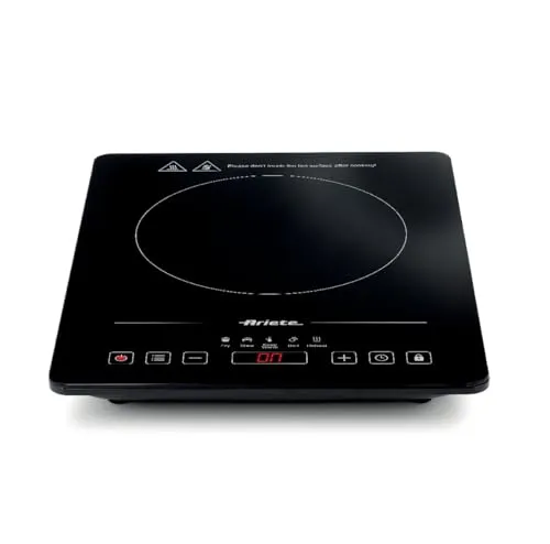 Ariete 1997 Tragbare Einzel-Induktionsplatte - Kochfelder: 2000 W Induktionsplatte mit 10 Leistungsstufen und Timer, perfekt für Küche und unterwegs; sicher dank Kindersicherung und automatischer Abschaltung.