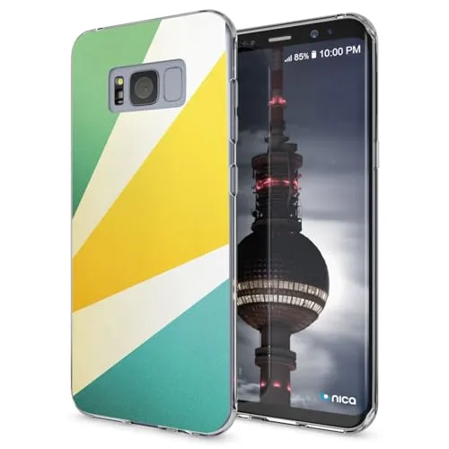 NALIA Handyhülle kompatibel mit Samsung Galaxy S8, Motiv Design Slim Silikon Case Cover, Crystal Schutzhülle Handy-Tasche Dünn, Muster Backcover Bumper Smart-Phone Hülle, Designs:Retro