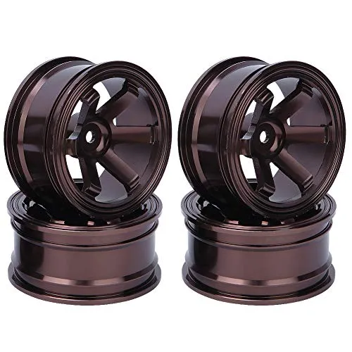 Tbest Rc Radnabe, 4 Stück Aluminiumlegierung Felgen Naben Für Universal 1/10 Flat Running Drift Rc Auto(Kaffee) Tt02 Alufelgen