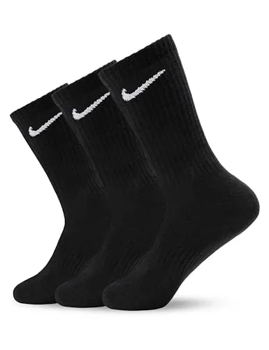 Nike Herren Everyday Lightweight Crew-trainingssocken (3 Paar), Schwarz (black/White), M EU