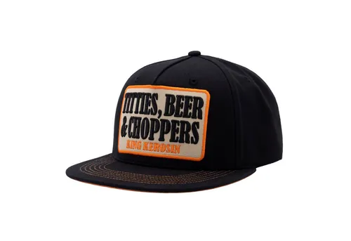 KingKerosin Snapback Cap Titties, Beer & Choppers - Coole Snapback Cap aus 100% Baumwolle mit stylischem 3D-Stickpatch. Ideal für den lässigen Look und perfekt für jede Gelegenheit. One Size passt für alle!