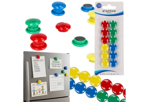 Sarcia.eu Magnet Bunte Magnete für Whiteboard und Kühlschrank, Ø 22 mm, 12er