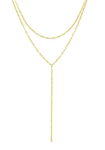 Happiness Boutique Mehrreihige Y-Halskette aus Edelstahl - Stilvolle Kette für Damen, 100% wasserdicht und hypoallergen, ideal für einen trendigen Layering Look.