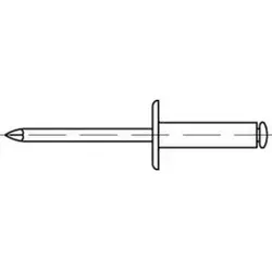 ART 88409 Blindniete Alu/St. verz. FLAKO K 11 5 x 16 S - Eisenwaren, offene Blindniete mit Sollbruchdorn für zuverlässige Verbindungen und großen Flachkopf für optimale Kraftverteilung, ideal für Metall- und Bauprojekte.