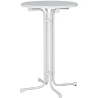 Mfg Klapptisch Rund Marmor 70 cm x 70 cm - Camping-Möbel mit klassischem Design, klappbar für einfache Lagerung und transportabel. Ideal als Balkontisch oder Beistelltisch, robust und wetterfest für den Außenbereich.