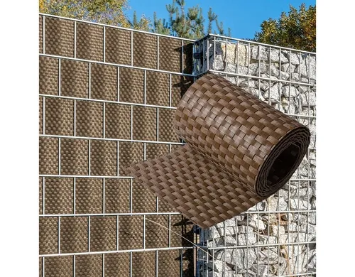 NYVI Sichtschutzstreifen Sichtschutzstreifen Privafence 255x19 cm für Zaun, (1-St), Polyrattan 3D Optik, Wetterfest, Reißfest