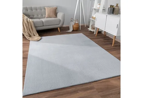 Paco Home Teppich Sevilla 521, rechteckig, Höhe: 16 mm, Kurzflor, Uni Farben, weich & kuschelig, Hoch-Tief Effekt, Wohnzimmer