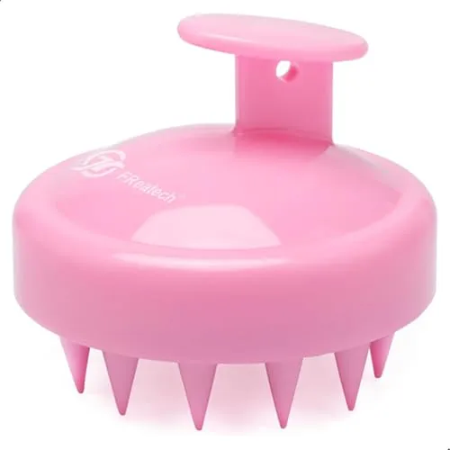 FReatech Shampoo Haarbürste für Peeling und Kopfmassage, [Nass & Trocken] Kopfhaut Massagebürste, Silikonkamm Pflege Haarwurzel, Healthy Head ohne Schuppen, Stimuliert das Haarwachstum, Rosa